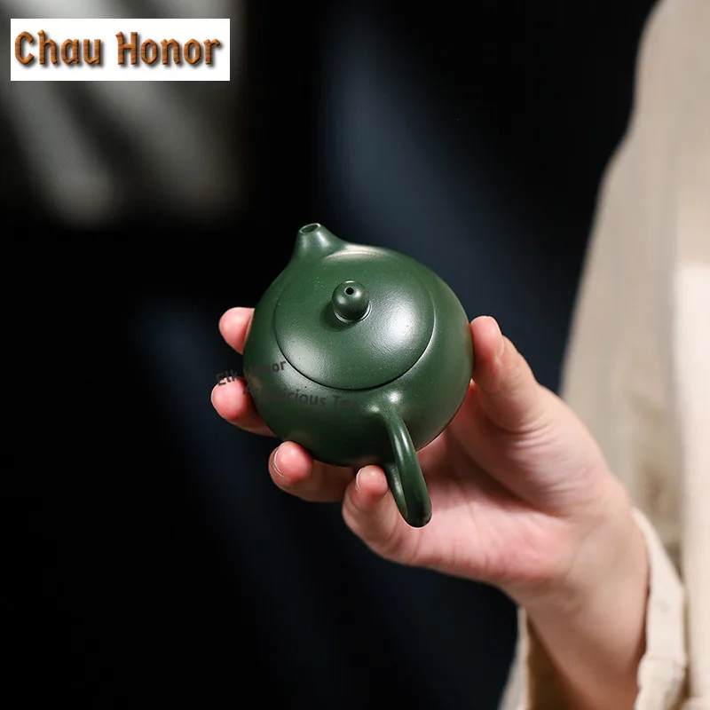 100ml Exquisite Yixing Purple Clay Teapots Handmade Xishi Pot Raw Ore Green Mud Kettle With Filter Chinese Zisha Tea Set Cha