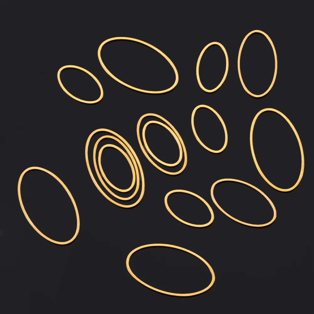 10 Stück Edelstahl Oval Charms DIY Ohrring Anhänger Geschlossene Ringe Hohlharz Form Blenden Rahmen für Schmuckherstellung Zubehör – Detail 8