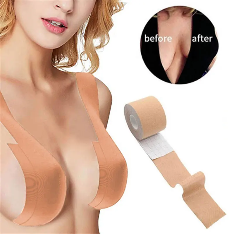 Women Breast Nipple Covers Push Up Bra Body Invisible Breast Lift Tape Adhesive Bras Intimates Bralette Pasties erotic lingerie 1 Roll 5M