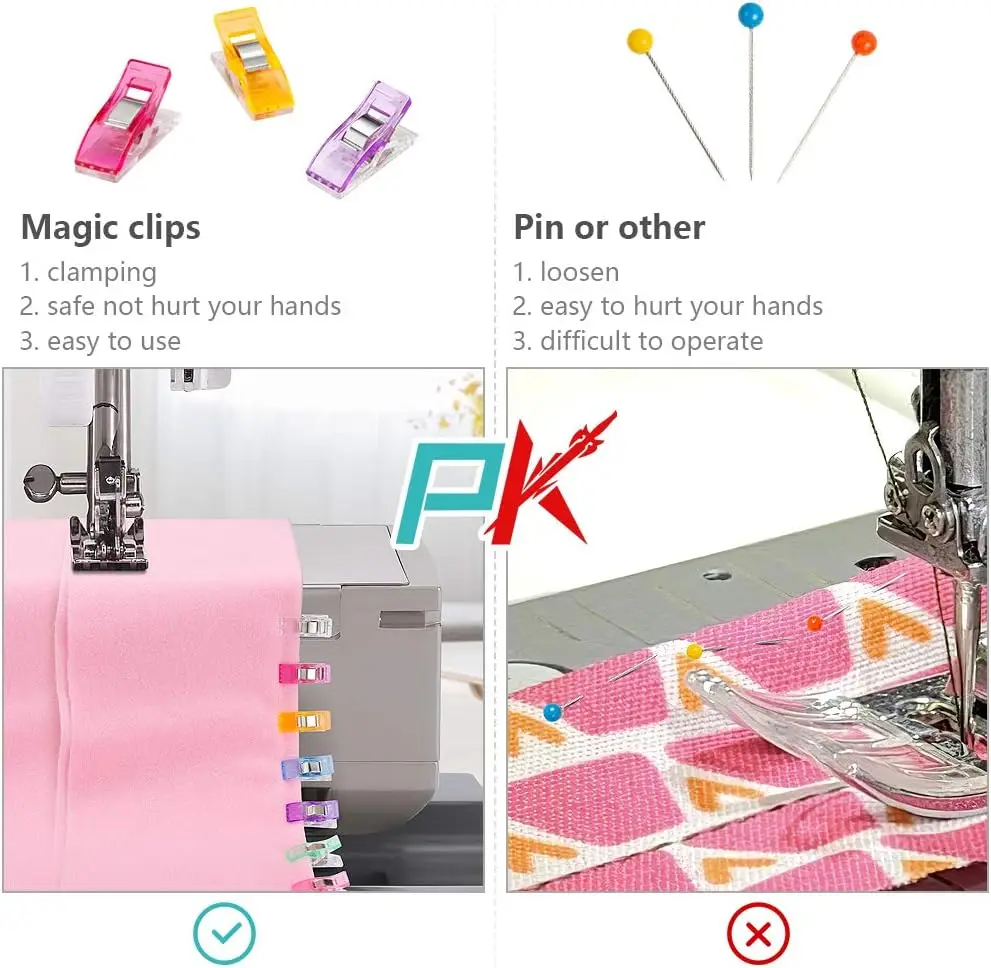 Sewing Clips Garment Clips Plastic Clips 20Pcs Large Sewing Clips Multicolor Plastic Clips Fabric Decoration Clamps Quilting Hemming Garment Clip DIY Sewing Tools