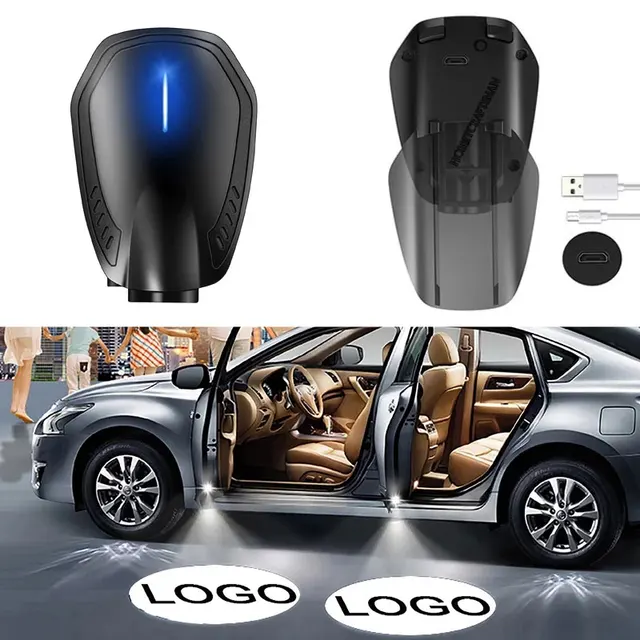 Led Car Door Laser Projector Logo Lights Rechargeable Wireless auto Accessories Laser Emblem Lamp Kits Applicable to all cars 1