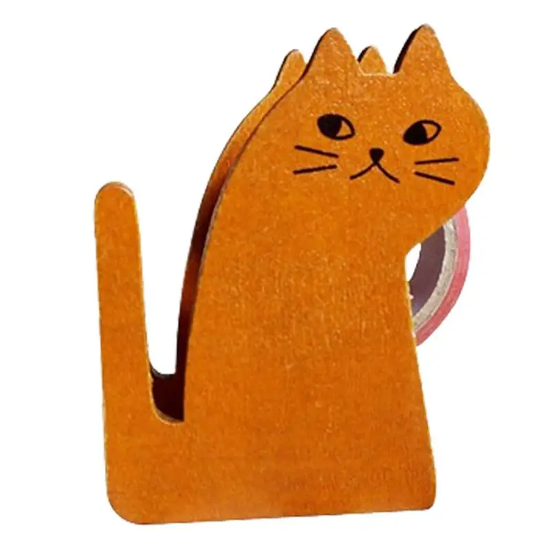 

Cute Cat Tape Dispenser Cartoon Cat Tape Dispenser In Wood School Supplies Tape Cutting Dispenser For Dormitory Classroom