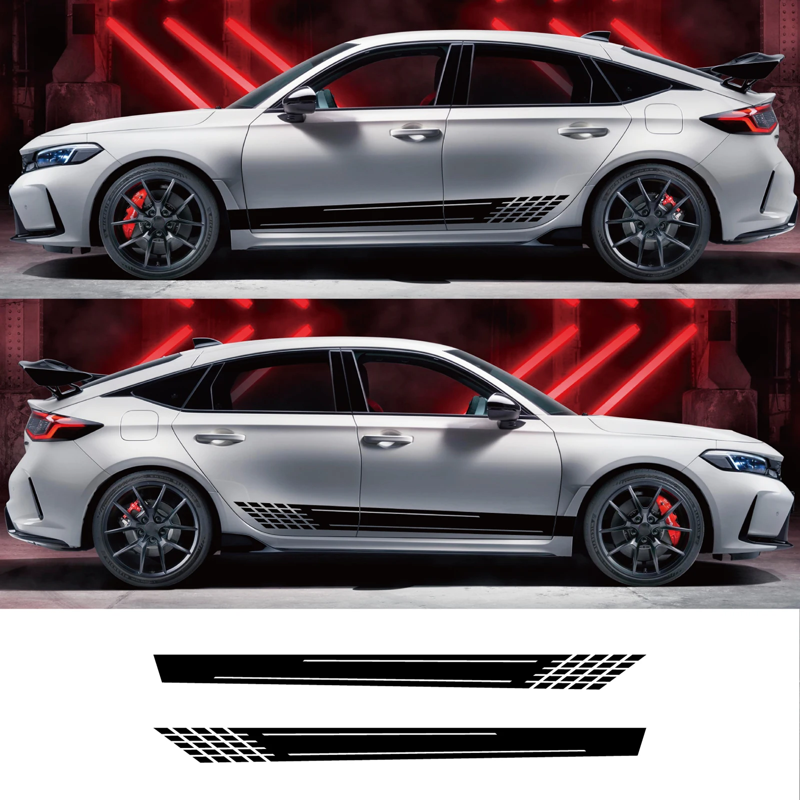 

2Pcs Universal Car Auto Racing Body Door Side 170X12Cm Stripes Vinyl Sticker Modified Car-Styling Stripe Decal Decoration