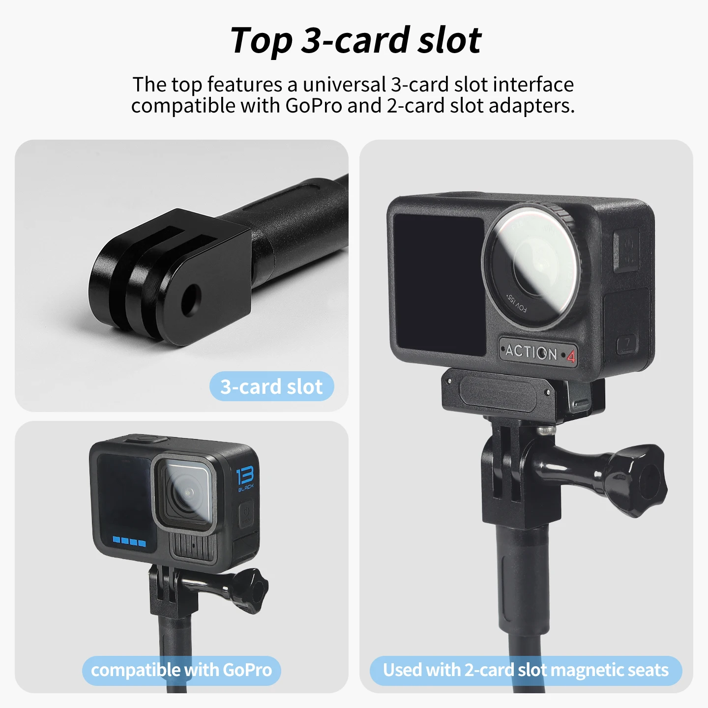 Flexible Camera Holder Tripod Mount for GoPro DJI Insta360 Action Camera Phone M