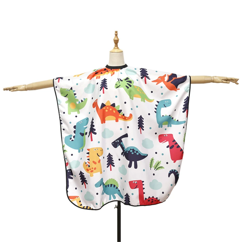 Salon Children Haircut Apron Waterproof Cartoon Pattern Hairdressing Cloth Cape Professional Barbershop Styling Accessories 6