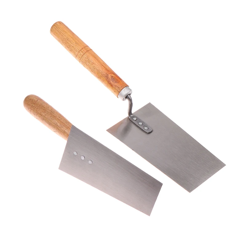 1PCS Cement Float Margin Trowel Bucket Stainless Steel Concrete Finishing Trowel Spatula Construction Tools Wooden Hand Tool