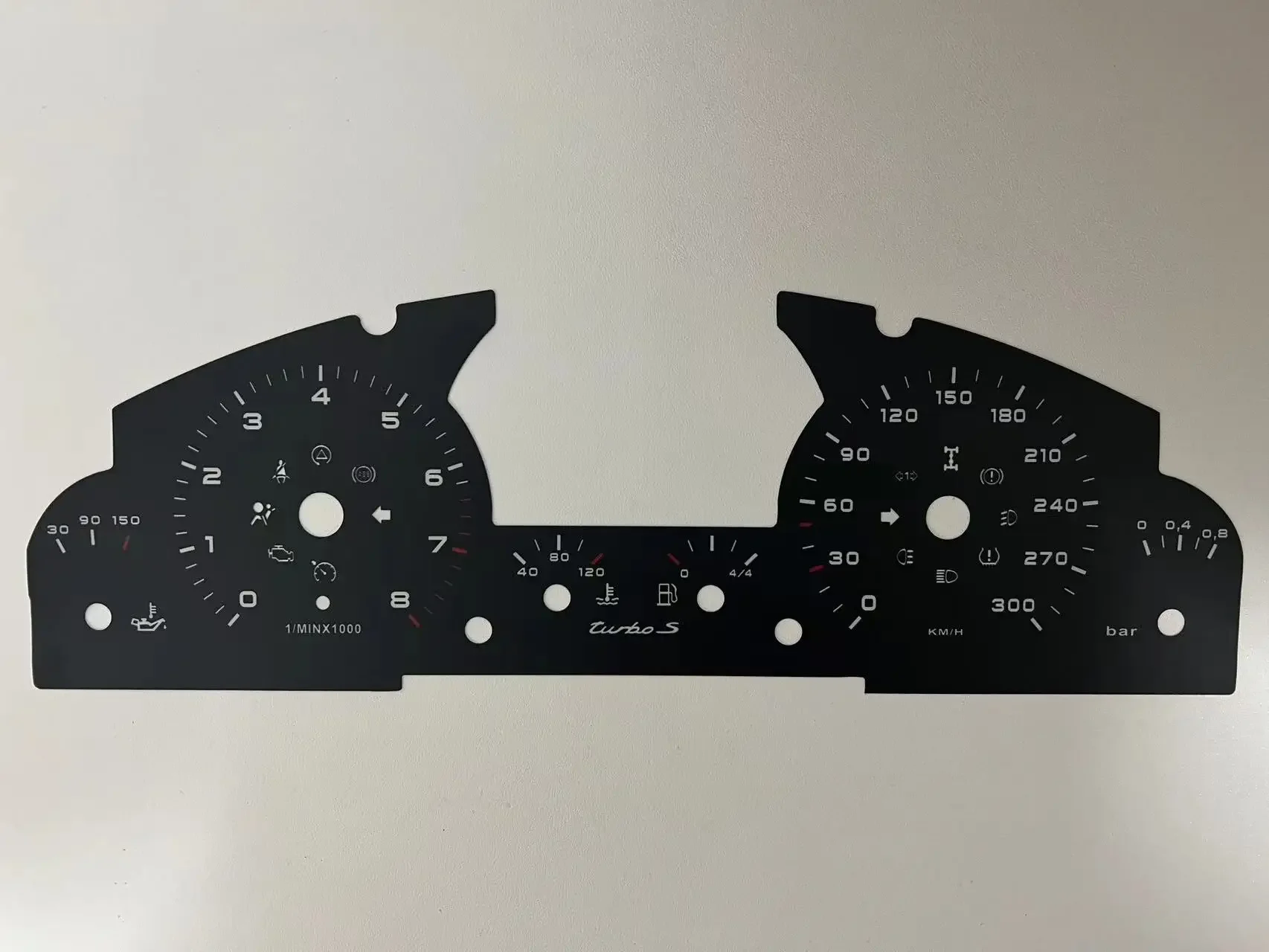 Face Dials Set For Porsche 955 Cayenne Turbo+Turbo S/957 Turbo Gauge Cluster Face Tacho Dials 300KM/H