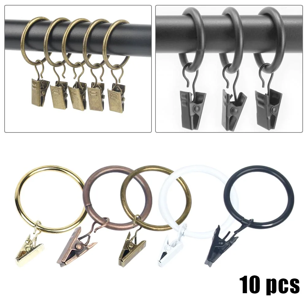 10 Pcs Curtain Clip Rings Shower Curtain Rings Clamps Drapery Clips Bath Curtain Rod Clips Window Home Decor Curtain Accessories