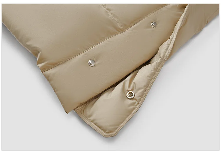 Down Jacket Women Long Length Hooded Slit Loose New Winter Water-Repellent Goose Down Clothing