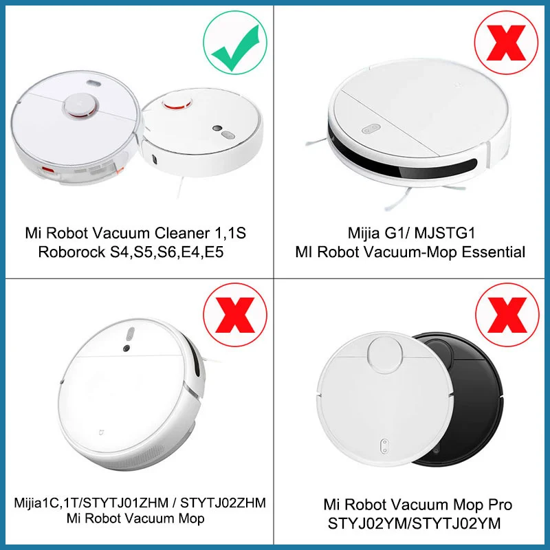 Filter for Xiaomi Mijia 1s,Roborock S5,S50,S6 Pure, E4,Mi Robot Vacuum Cleaner Accessories,Mop Roller Side Brush Spare Parts Kit 6