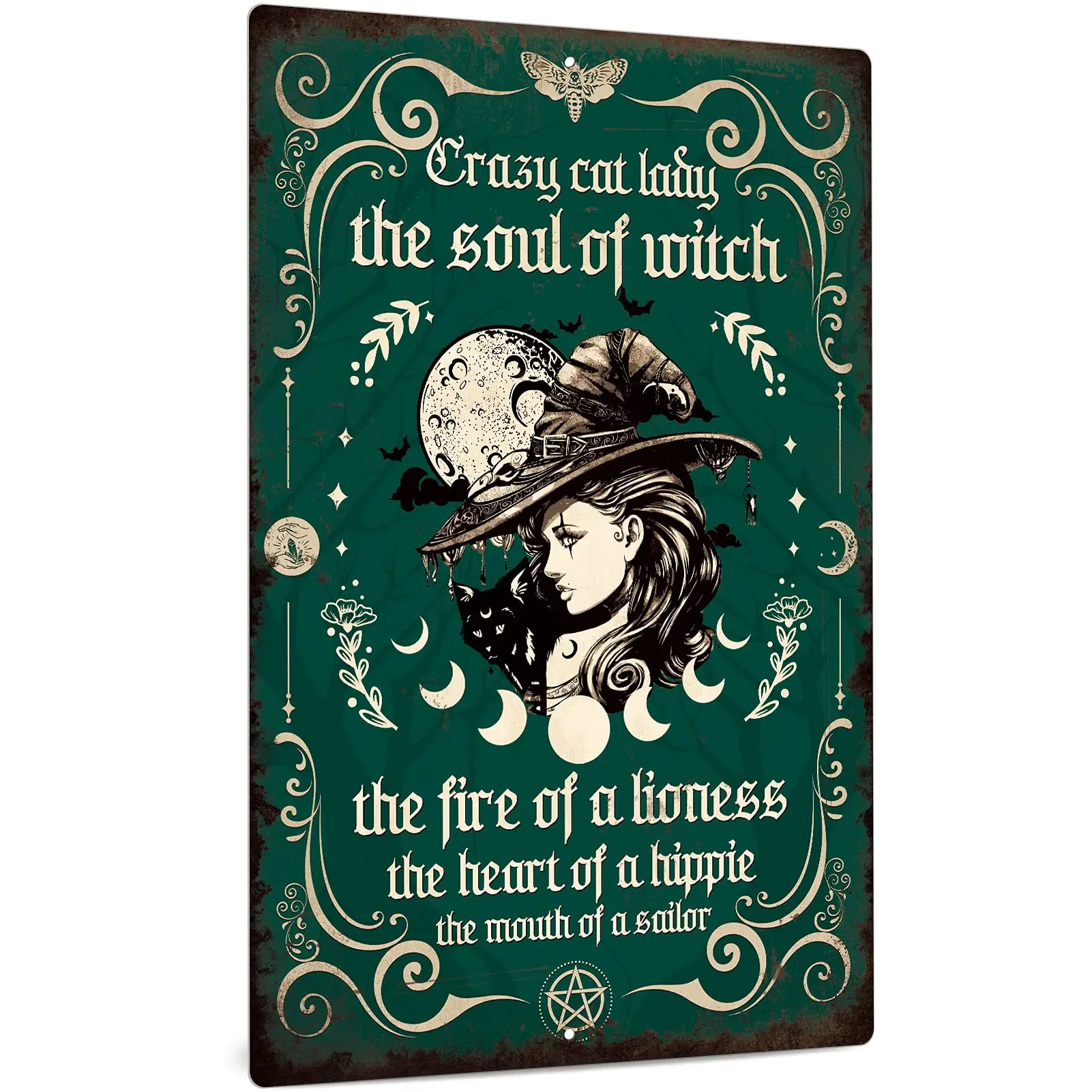 

Decor Kitchen Witch Sign, Halloween Party Decorations, Vintage Wall Decor for Bathroom, Bar, Door, Aluminum Metal Sign