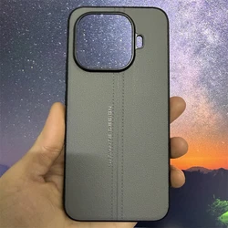 Elegant Light Luxury Leather Case - Premium Shockproof Silicone Hard Back Cover for Xiaomi 17T Pro (GRAY)