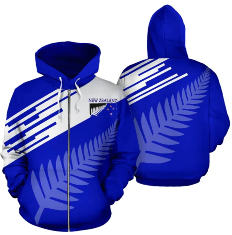 thumbnail image 1 of Sudadera con capucha de Nueva Zelanda Silver Fern con cremallera y estampado 3D para hombre, camisetas Y2k, novedad en sudaderas y sudaderas, sudaderas con capucha, abrigo deportivo, 1 of 4