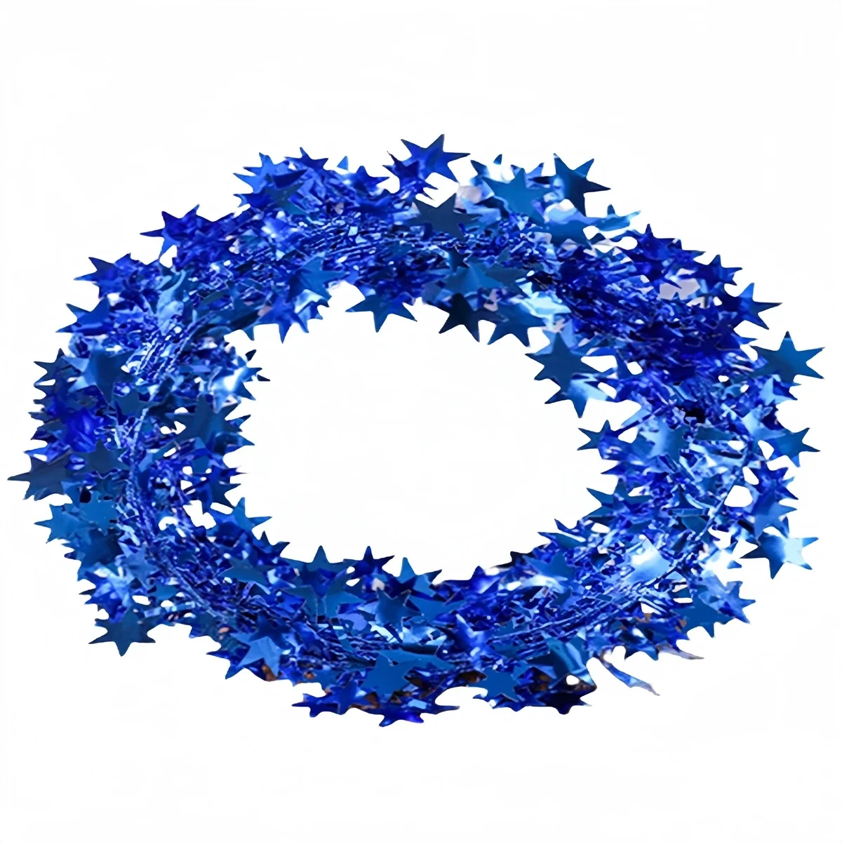 thumbnail image 1 of 7,5 m de alambre de oropel con forma de estrella para árbol de Navidad, colgante de alambre con forma de estrella de cinco puntas, purpurina, flor, cremallera, guirnalda de hojas, decoración para el h, 1 of 5