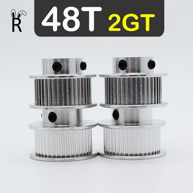 48Teeth GT2 Timing Pulley Bore 5/6/7-12/14/15mm 3D Printer Parts Belt Width 6/10/15mm 48T Belt Pulley Open Synchronous Wheel 2GT