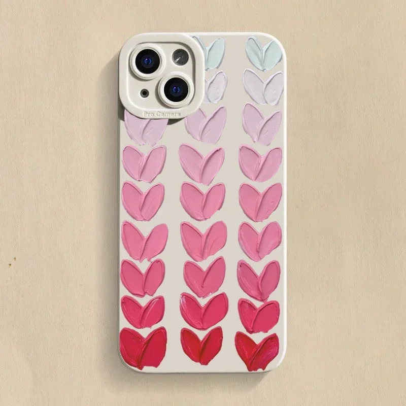 thumbnail image 1 of Funda para teléfono con pintura al óleo y corazón de amor rosa para iPhone 16, fundas para iPhone 14, 15 Pro Max, 11, 12, 13 Mini, XS, XR, X, 7, 8 Plus, SE2, carcasa trasera, 1 of 5