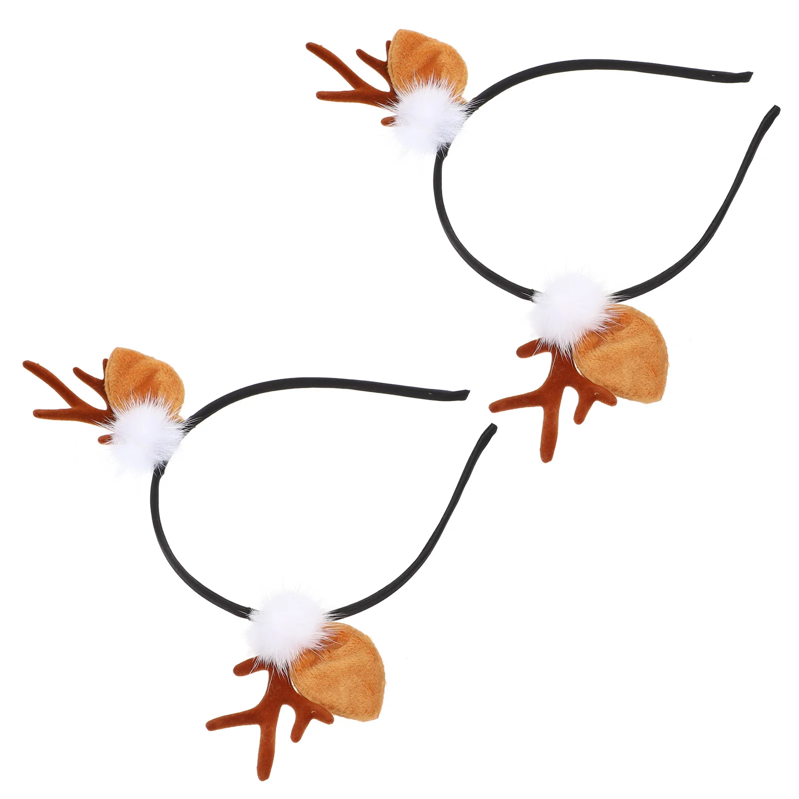 

2 Pcs Coral Antler Headband Child Hair Roller Clips Cute Accessories Felt Cloth Lovely