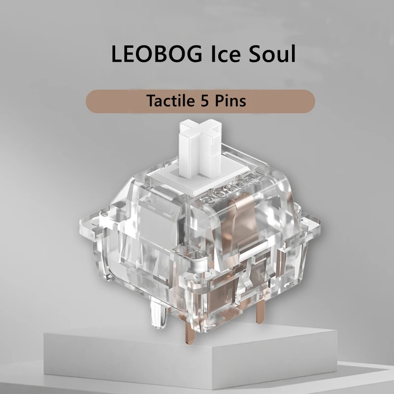 Leobog-teclado Mecânico Personalizado Interruptor de Alma de Gelo Interruptores Táteis de Pinos 45g Light Force Rgb Transparente Hifi Pré-emaranhado Gk61