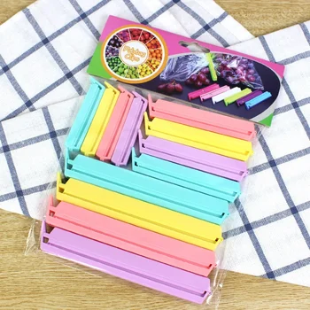 12/16PCS Food Snack Package Bag Sealing Plastic Clips For Packages Kitchen Storage And Organization Items Accessories Tools 1