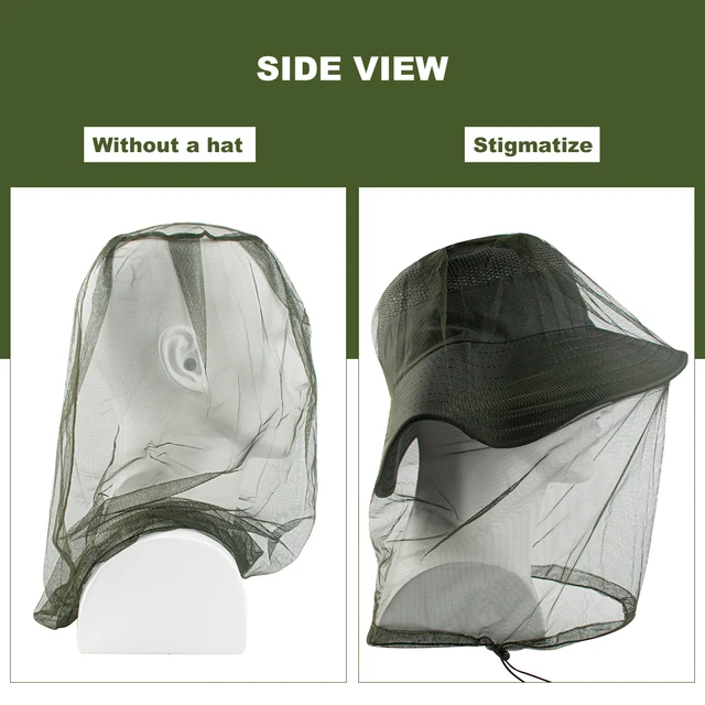 Filet de protection faciale Ultra Large et Long, 1 pièce, maille à trous Extra fins, doux et Durable, moustiquaire Premium, filet de protection faciale contre les insectes, casquette de Camping 5