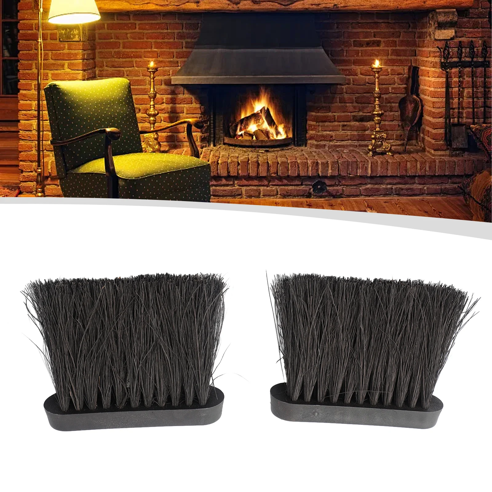 

2Pcs Fireplace Brush Chimney Cleaner Brush Fireplace Brush Head Replacement Broom Fireplace Spare Brushes Wall Cleaning Tools