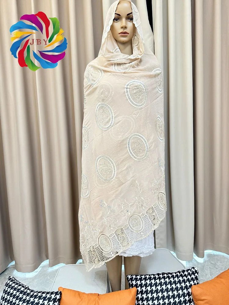 Luxury Scarf High Quality 100% Cotton Dubai African Women Islamic Scarf LOVE pattern Embroidery Chemical Lace Scarf  manycolor