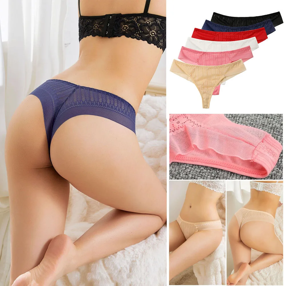 

Women Underwear Sexy Lace Transparent Panties Tempting Pretty Briefs Low Waist Women's Lingerie Underpants Intimates T-Back
