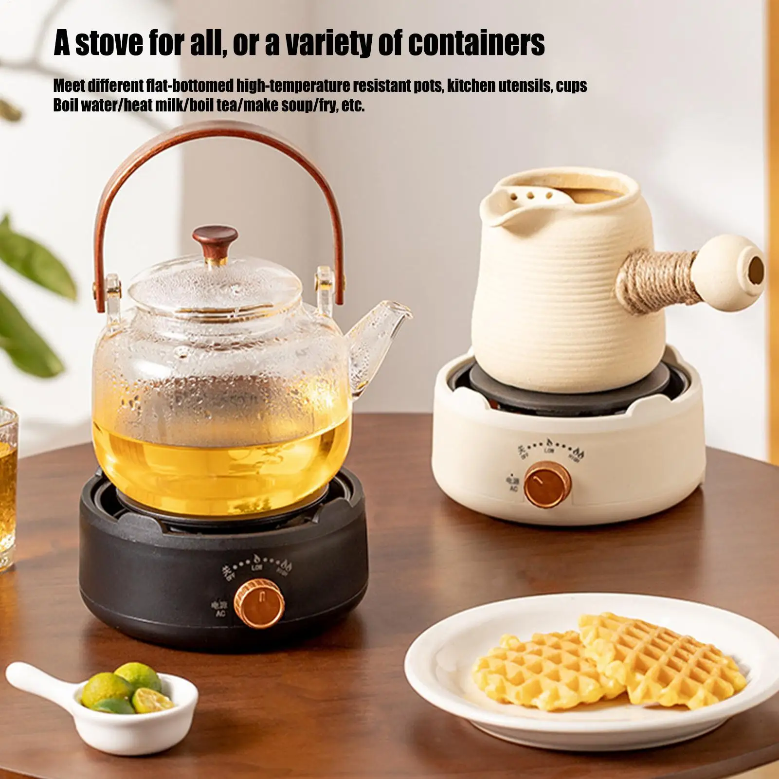 Small Hot Plate Single Electric Burner Coffee Heater With Adjustable Control Tea Kettle Warmer For Outdoor Hotel Camping Party