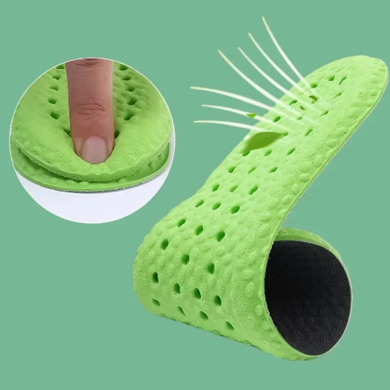 Unisex Black Green Soft Insole Sweat Absorbing Breathable Shoe-pad Deodorizing Sponge Air Orthopedic Insoles Easy Clean Brioche