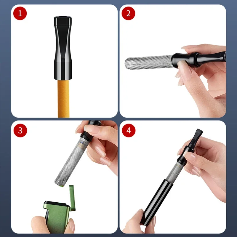 Hand-held Ashtray Creative Smokeless Smoking Pipe Portable Alloy Ashtray Cigarette Holder For Driver Office
