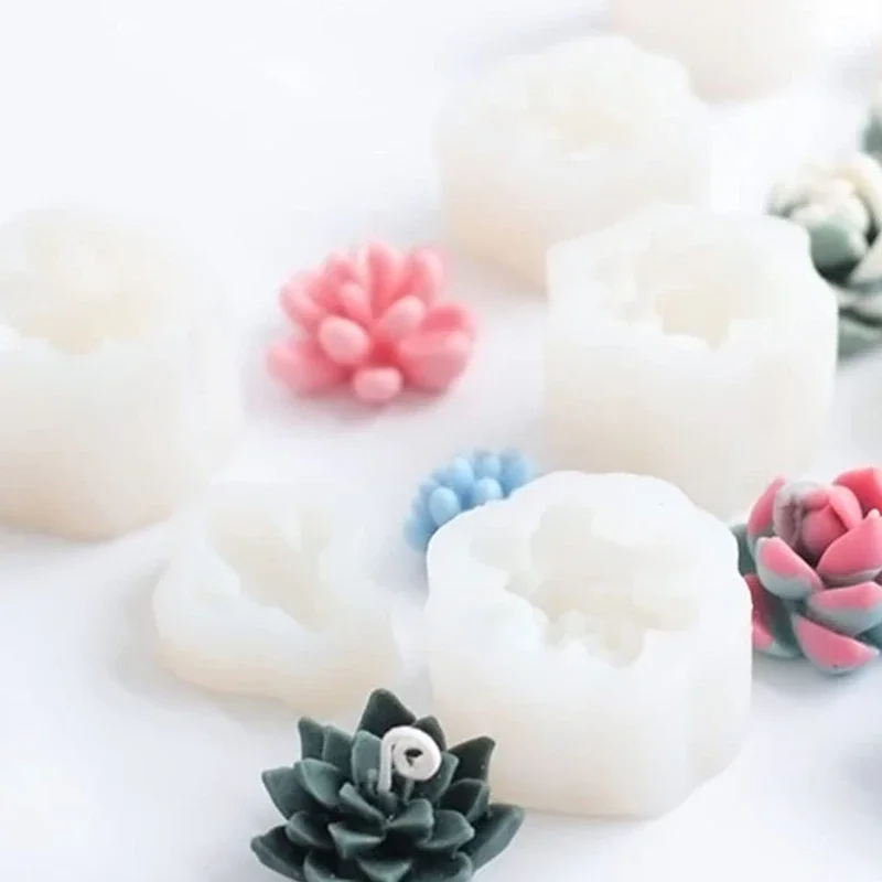 9 قطعة قالب راتينج زهرة الصبار الآمن المصنوع من ال...