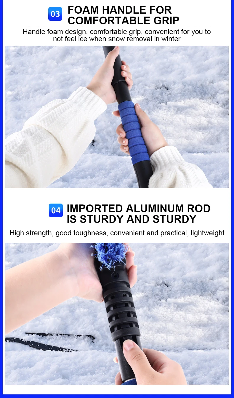 Auto Ice Scraper Windshield Ice Breaker Quick Clean Glass Brush Snow Remover Cleaner Tool Auto Window Winter Snow Brush Shovel