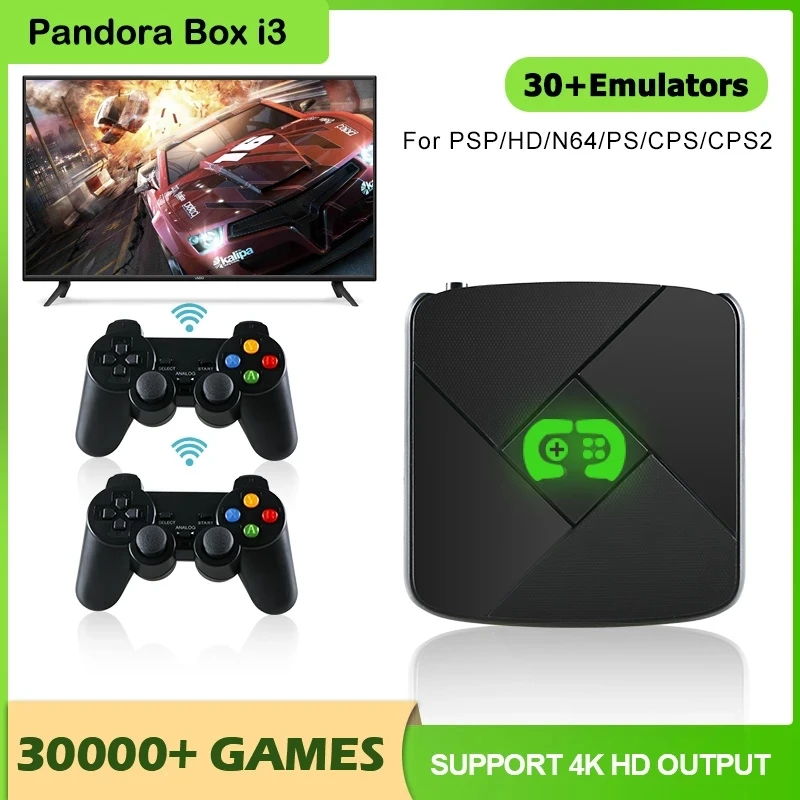 

Pandora Box Arcade Mini i3 3D Video Game Console with 64GB 30000+ Games 4K HD Output Retro 2Wireless Gamepads for PSP/N64/PS/NES