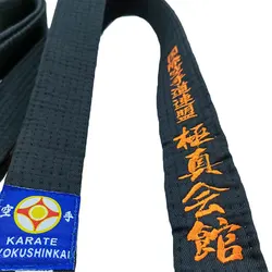 Kyokushin Karate Black Belt Embroidery Japanese Martial Arts Sports IKF Club Polyester Decorations Customized Name Width 4cm