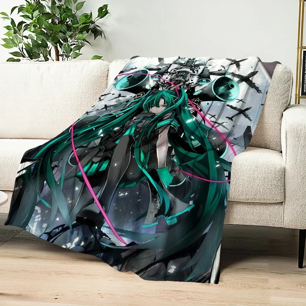 Cute H-Hatsune M-Miku skicomfort warm Soft Baby blanket suitable Home Kid Lunch Blanket Suitable for Home Office Daily Use Cover 5