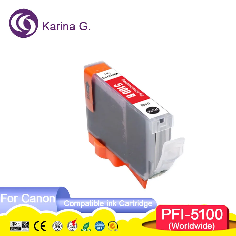 PFI 5100 PFI5100 PFI-5100 Premium Color Compatible Inkjet Ink Cartridge for ima