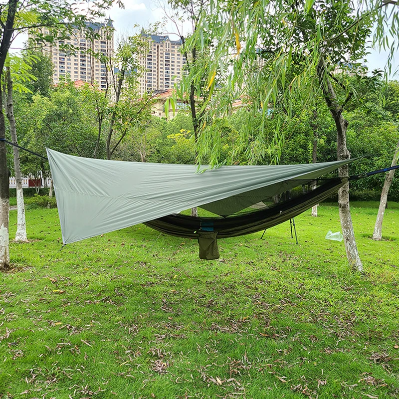 Description Picture 3 of itemRhombus Waterproof Tarp Tent Shade Outdoor Camping Hammock Garden Silver Coated Awning Canopy Sunshade Ultralight 340*260cm