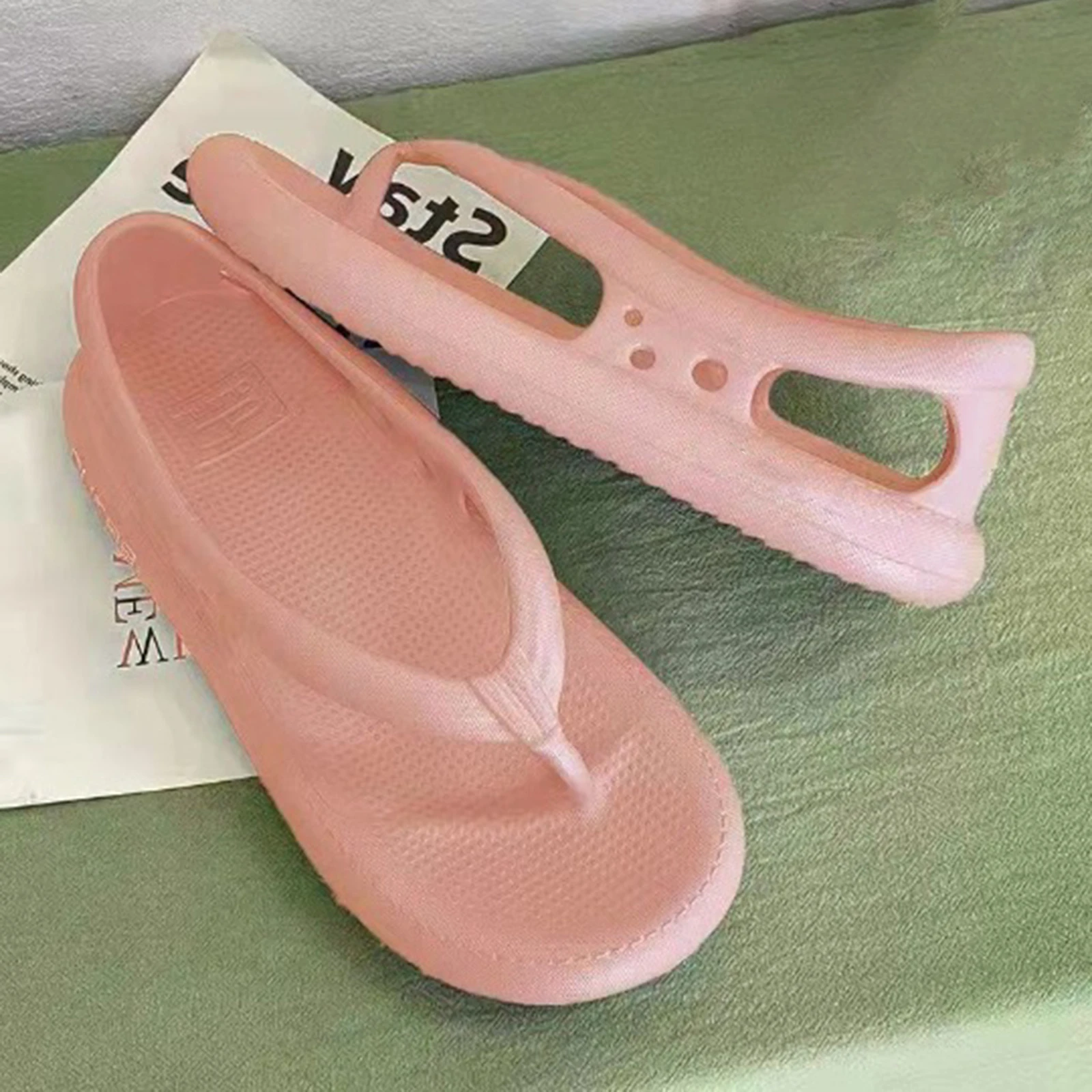 Frau Eva dicken Boden Sandalen Anti-Geruch ohne Schleifen Füße Hausschuhe Geschenk für Weihnachten Geburtstag Neujahr – Detail 3