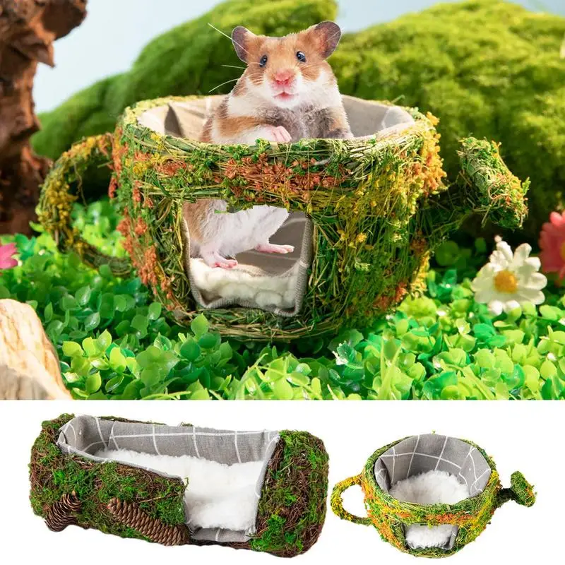 

Small Animal Bed Animal Guinea Pig Hamster Bed Rabbit Chinchilla Mat Nest Kettle Cylinder Shape Hamster Pet Bed Pet bed Supplies
