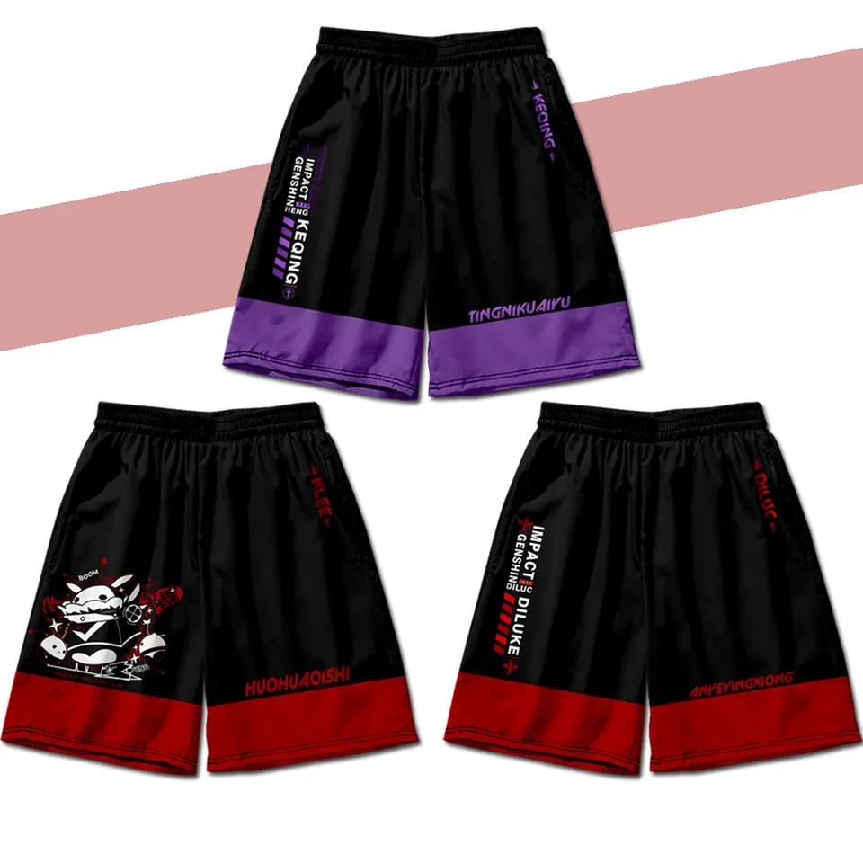 

Summer 3D Printed Genshin Impact Short Pants Men's Comic Beach Shorts Harajuku Streetwear Male Board Shorts Boys Girls Shorts