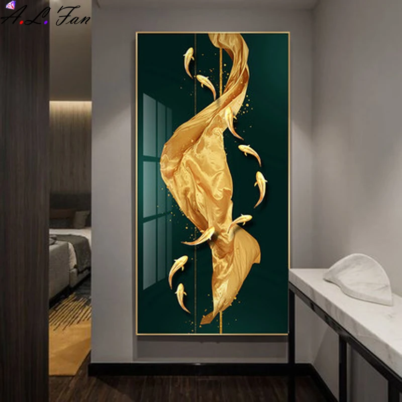 Картина с девятью рыбками на удачу фонасветильник роскошная Вертикальная