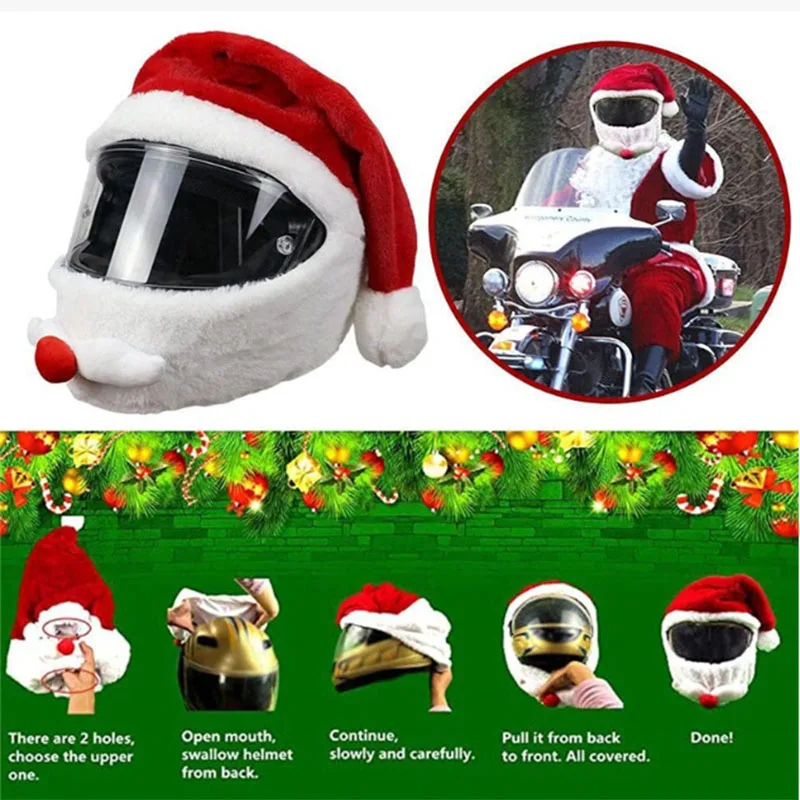 Motorcycle Helmet Cartoons Plush Helmet Protective Cover Helmet Full Face Covers For Outdoor Fun Personalized Helmets Christmas