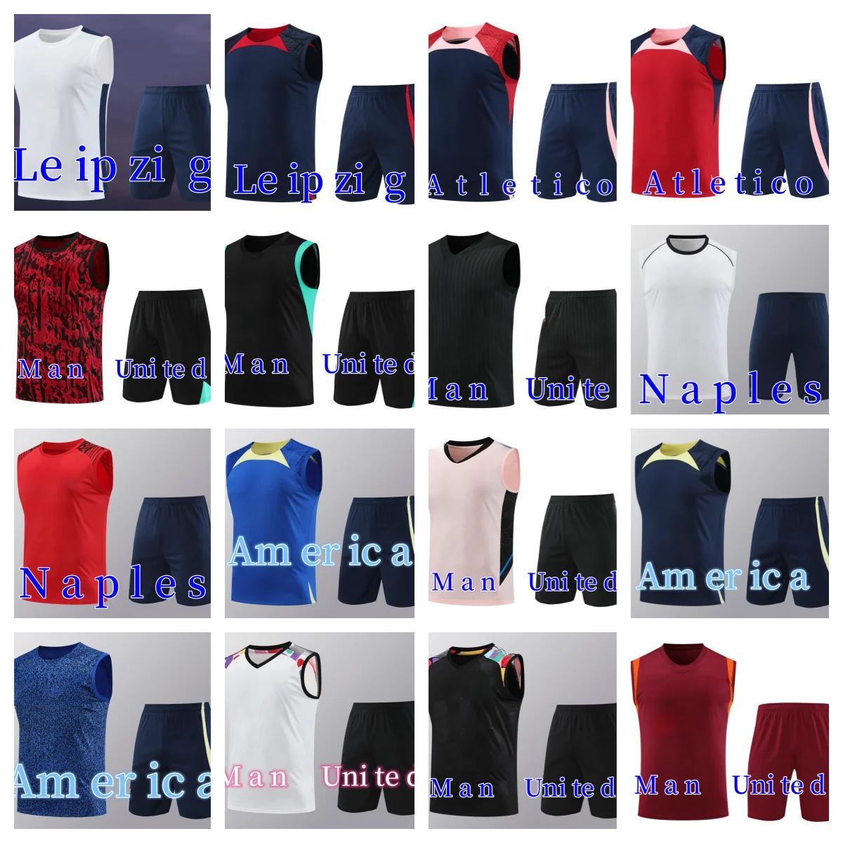 

23 24 Short Sleeve Vest Soccer Jersey Warm Up Clothes Jerseys Football Training Clothes Sleeve Jersey Set 2023