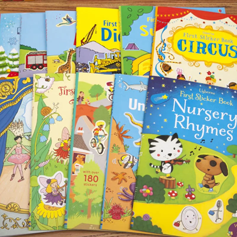 A4 size Children Preschool Montessori Cartoon Sticker books Kids