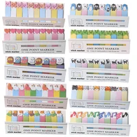 Memo Pad Sticky Notes Kawaii Small Cat Panda Music Frog Aesthetic Stationery Notepad Book Post Bookmarks Mini Index Tab Stickers 1