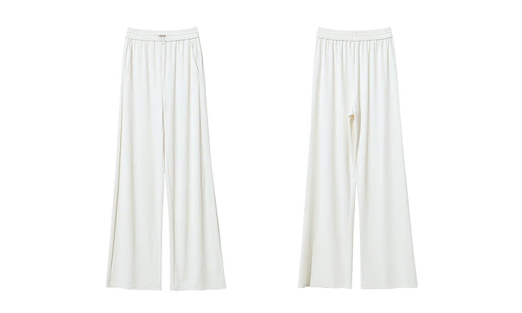 Amii Women's Pants 2026 Autumn New Versatile Elastic Waist Loose Wide-leg Pants Knitted Drape Casual Woman Trousers 12611009