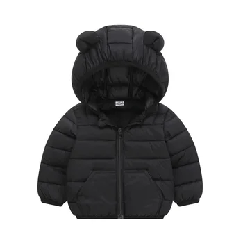 Winter Warm Down Coat Boys Hooded Jackets Autumn New Children Cotton Clothing Girls Thickened Casual Zipper Outerwear 2-6Y 1