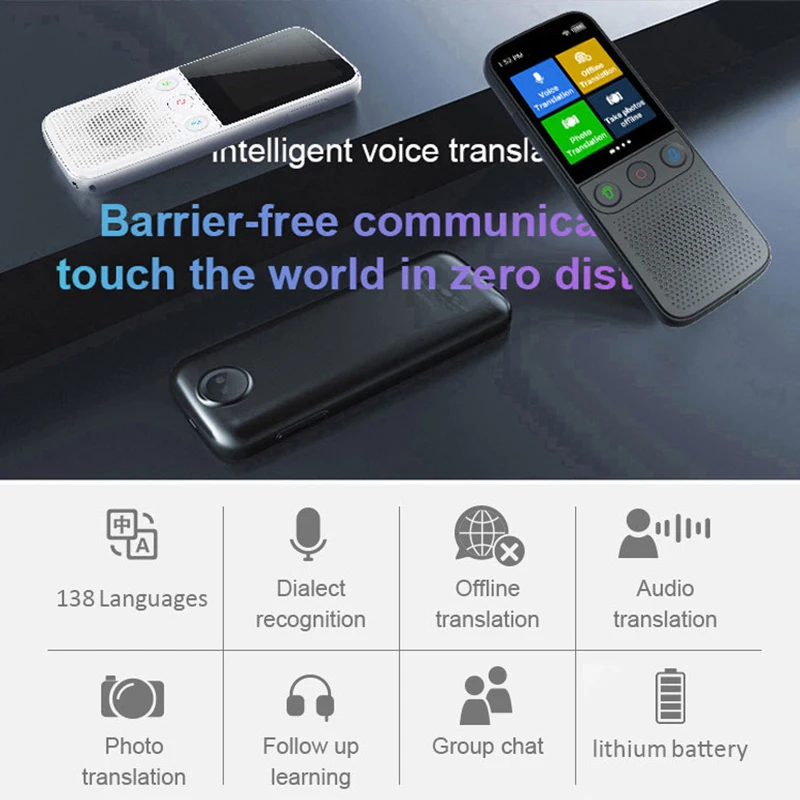 T10 pro 5MP Smart voice language translator 138 Languages Voice Photo Translation WIFI/Offline works ChatGPT Function Business Abroad