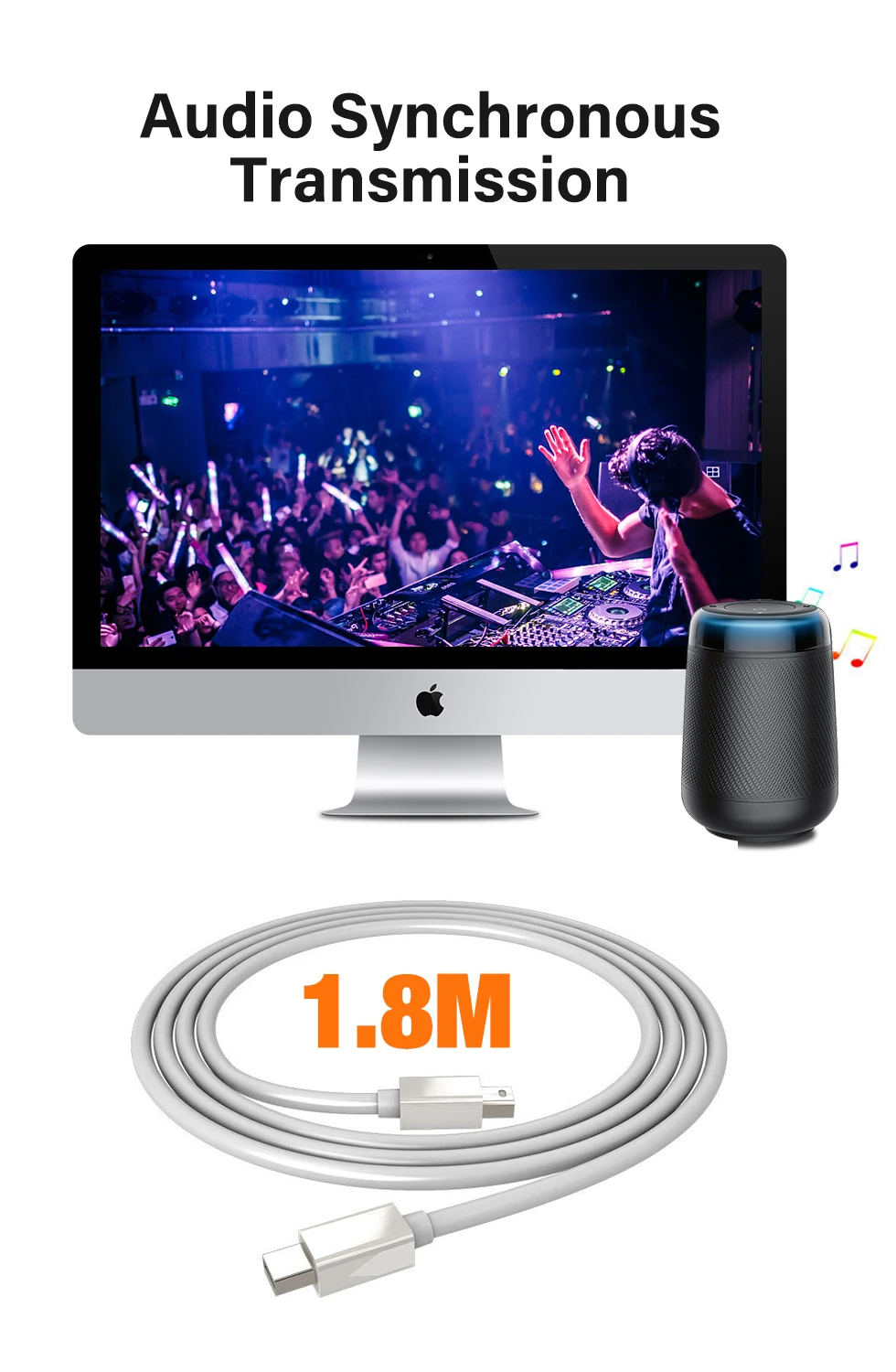 Удлинительный кабель Mini Displayport 1080P Thunderbolt 2 | AliExpress