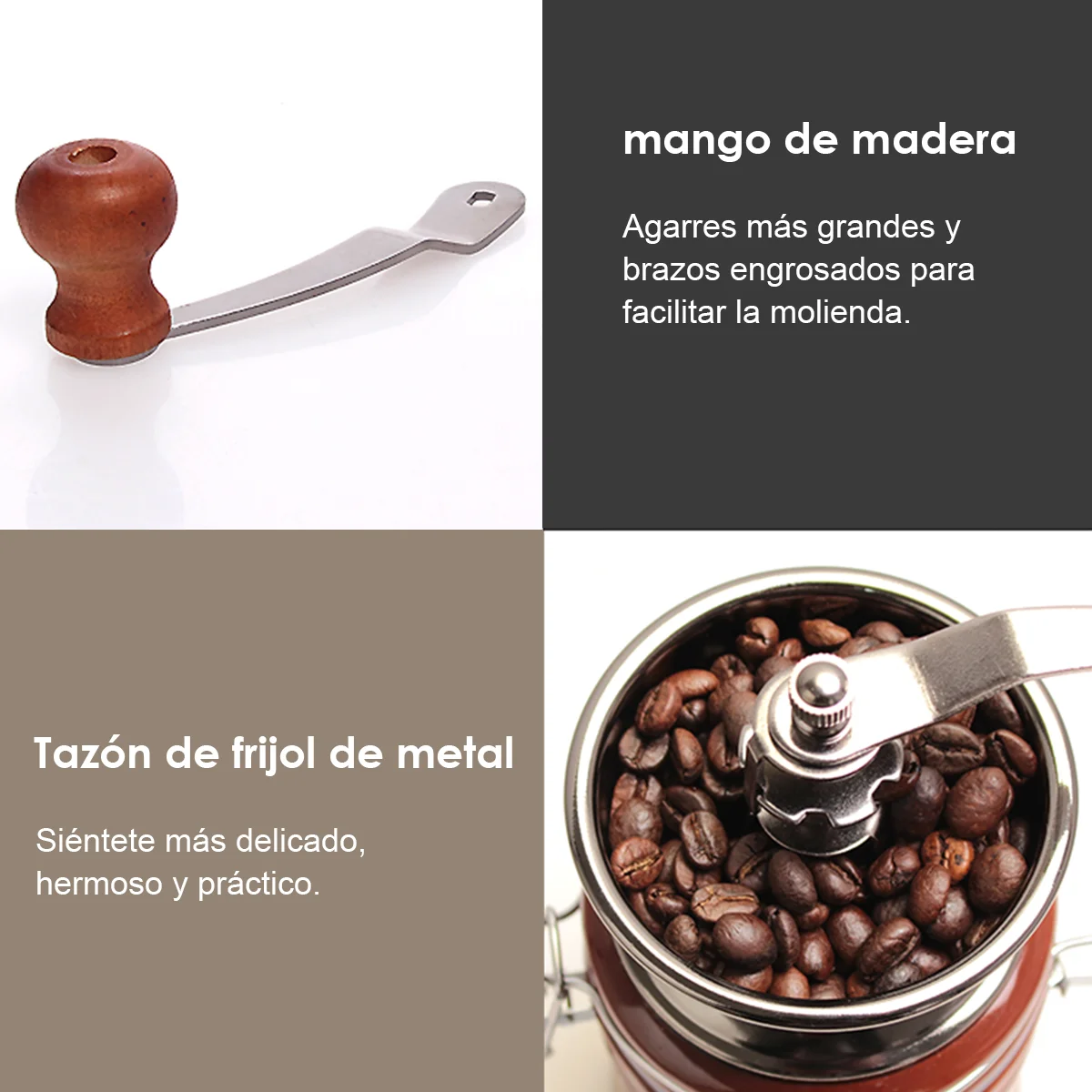 Manual Coffee Grinder Capacity Conical BurrInternal Adjustable Setting Ceramic Cup & Grinding Core French Press Coffee for Gift 4